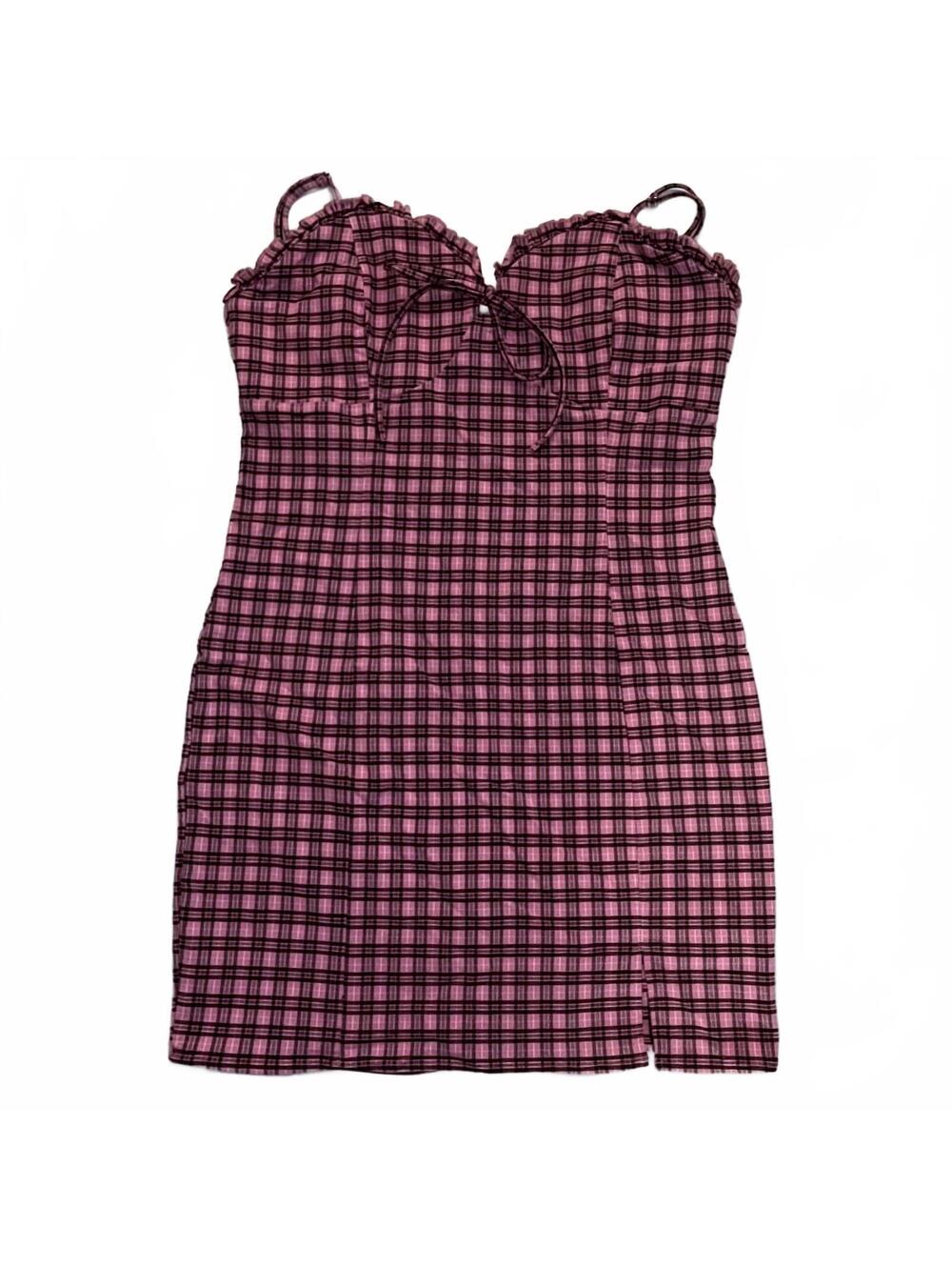 Fashion Nova Women's Pink Plaid Mini Dress Size 2X